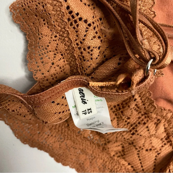 NWT Aerie rust lace bralette no padding adjustable straps XS burnt orange - Picture 5 of 6